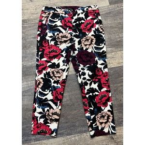 Adrianna Papell Dress Floral Summer Spring Vacation Cropped Pants Size 12